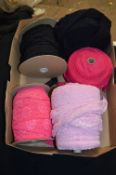 Two Rolls of Black and Three Rolls Pink Lace Trim
