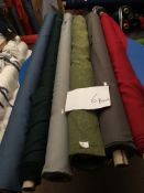 Four Rolls of Polyester Crepe Fabric Assorted Colours and Lengths