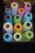 Twelve Cones of Mixed Polyester Thread