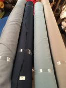 Four Rolls of Polyester Crepe Fabric Assorted Colours and Lengths