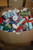 Box Containing Assorted Full and Part Cones of Threads and Cottons