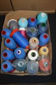 Twenty Cones of Mixed Colour Polyester Threads