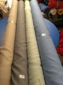 Four Rolls of Polyester Crepe Fabric Assorted Colours and Lengths