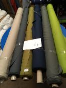 Four Rolls of Polyester Crepe Fabric Assorted Colours and Lengths