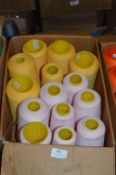Six Cone of Gold and Eight Cone of Pink Polyester Thread