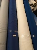 Four Rolls of Polyester Crepe Fabric Assorted Colours and Lengths