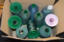 Ten Rolls of Bottle Green Polyester Thread
