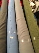 Four Rolls of Polyester Crepe Fabric Assorted Colours and Lengths