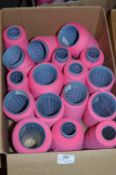 Seventeen Full and Part Cones of Bright Pink Polyester Thread