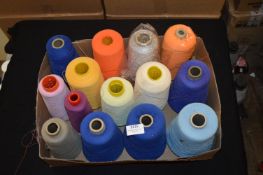 Twelve Cones of Mixed Polyester Thread