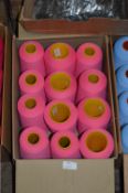 Twelve Cones of Coral Polyester Thread
