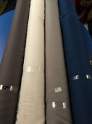 Four Rolls of Polyester Crepe Fabric Assorted Colours and Lengths