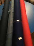 Four Rolls of Polyester Crepe Fabric Assorted Colours and Lengths