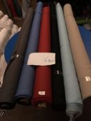 Four Rolls of Polyester Crepe Fabric Assorted Colours and Lengths
