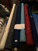 Four Rolls of Polyester Crepe Fabric Assorted Colours and Lengths