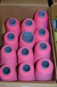 Twelve Cones of Pink Polyester Thread