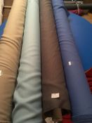 Four Rolls of Polyester Crepe Fabric Assorted Colours and Lengths