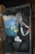 Box Containing Assorted Black Bra Cups, Coloured Cord, etc.