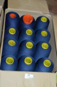 Twelve Cones of Navy Blue Polyester Thread