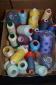 Twenty Cones of Mixed Colour Polyester Threads
