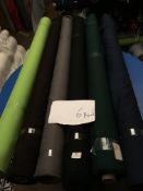 Four Rolls of Polyester Crepe Fabric Assorted Colours and Lengths