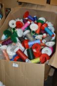 Box Containing a Large Quantity Cottons and Threads in Various Colours