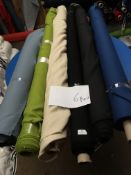 Four Rolls of Polyester Crepe Fabric Assorted Colours and Lengths