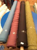 Four Rolls of Polyester Crepe Fabric Assorted Colours and Lengths