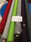 Four Rolls of Polyester Crepe Fabric Assorted Colours and Lengths