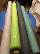 Four Rolls of Polyester Crepe Fabric Assorted Colours and Lengths