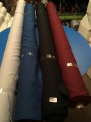 Four Rolls of Polyester Crepe Fabric Assorted Colours and Lengths