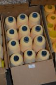 Twelve Cones of Lemon Polyester Thread