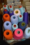 Seventeen Cones of Mixed Polyester Threads