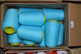 Ten Cones of Turquoise Polyester Thread
