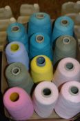 Twelve Cones of Mixed Polyester Thread