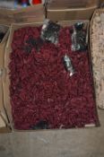 Box Containing Maroon Woven Cord Buttons