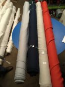 Four Rolls of Polyester Crepe Fabric Assorted Colours and Lengths