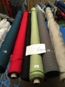 Four Rolls of Polyester Crepe Fabric Assorted Colours and Lengths
