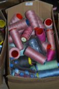 Box Containing Assorted Cones of 120 Cotton Thread