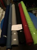 Four Rolls of Polyester Crepe Fabric Assorted Colours and Lengths
