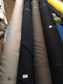 Four Rolls of Polyester Crepe Fabric Assorted Colours and Lengths