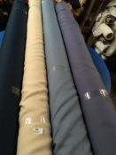 Four Rolls of Polyester Crepe Fabric Assorted Colours and Lengths