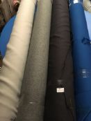 Four Rolls of Polyester Crepe Fabric Assorted Colours and Lengths