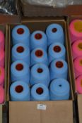 Twelve Cones of Blue Polyester Thread