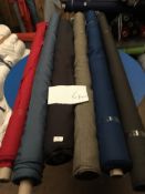 Four Rolls of Polyester Crepe Fabric Assorted Colours and Lengths