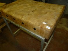 Sycamore Butcher's Block on Aluminium Stand