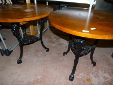 Two Britannia Style Circular Pub Tables with Mediu