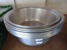 *Nine Large Aluminium Mixing Bowls