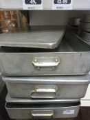 *Three Aluminium Dishes with Lids