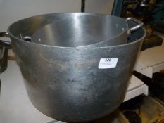 *Two Twin Handled Aluminium Lidded Pans
